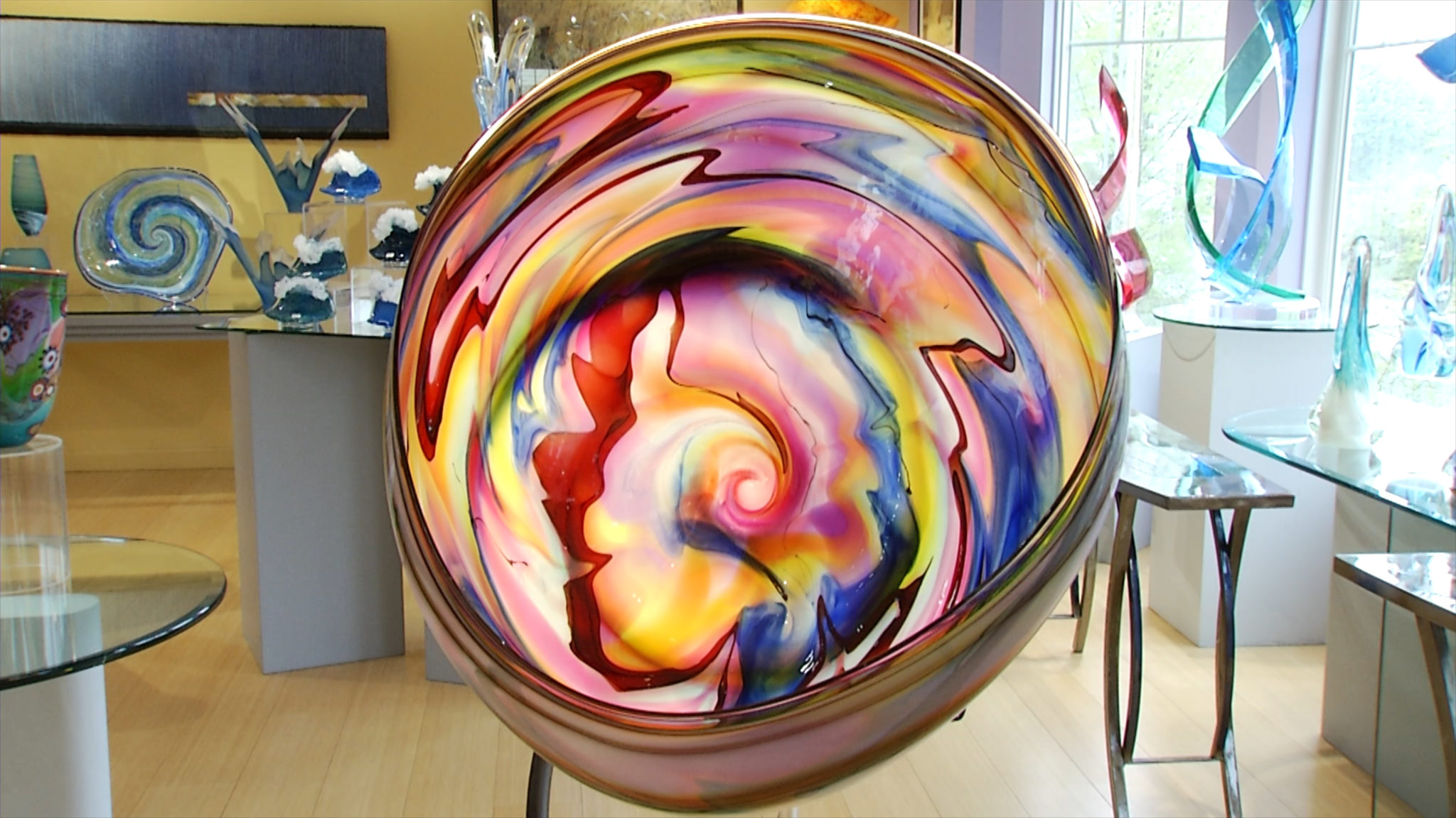 Multi color Blown Glass Sculpture